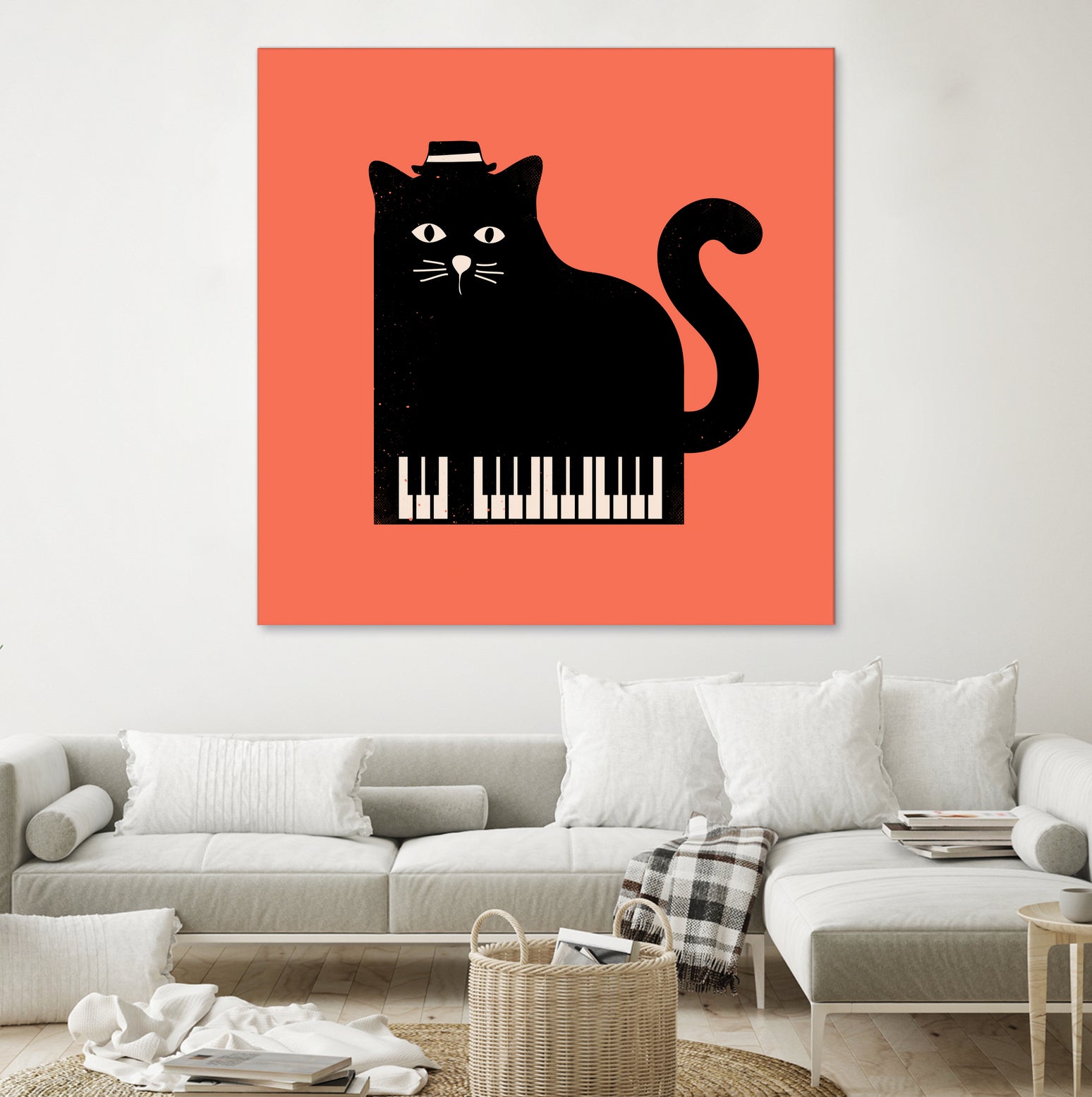 Cool Cat on Piano by Budi Satria Kompoi on GIANT ART - mixed media