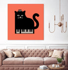 Cool Cat on Piano by Budi Satria Kompoi on GIANT ART - mixed media