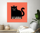 Cool Cat on Piano by Budi Satria Kompoi on GIANT ART - mixed media