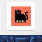 Cool Cat on Piano by Budi Satria Kompoi on GIANT ART - mixed media