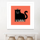 Cool Cat on Piano by Budi Satria Kompoi on GIANT ART - mixed media