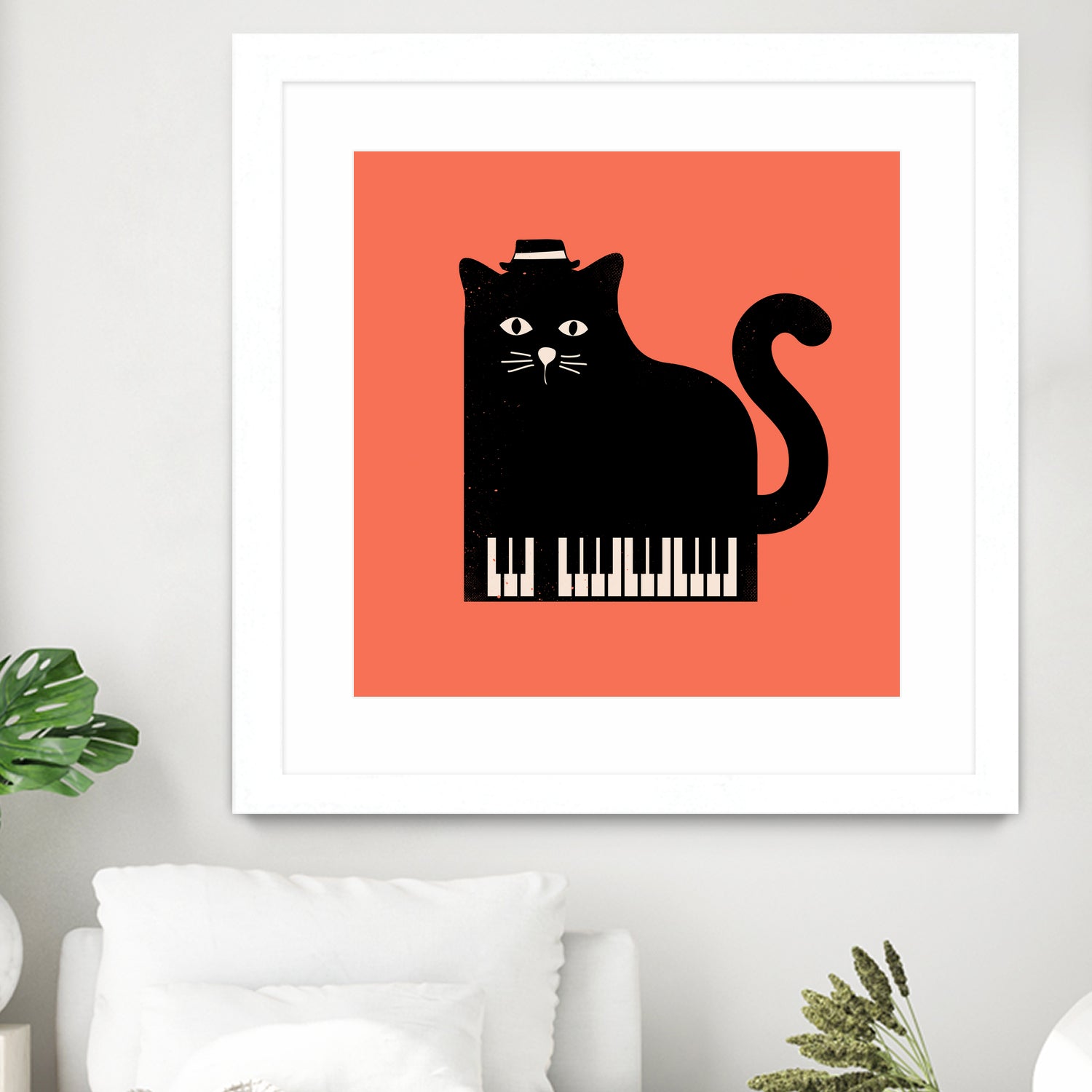 Cool Cat on Piano by Budi Satria Kompoi on GIANT ART - mixed media