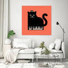 Cool Cat on Piano by Budi Satria Kompoi on GIANT ART - mixed media