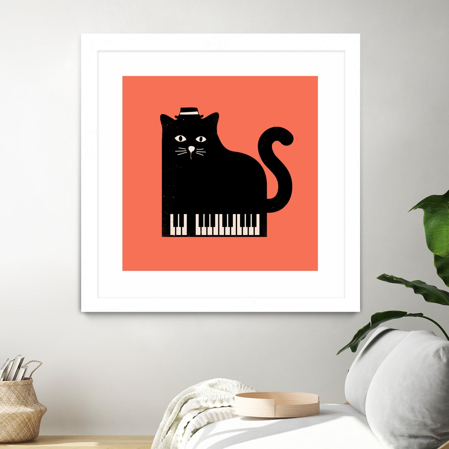 Cool Cat on Piano by Budi Satria Kompoi on GIANT ART - mixed media