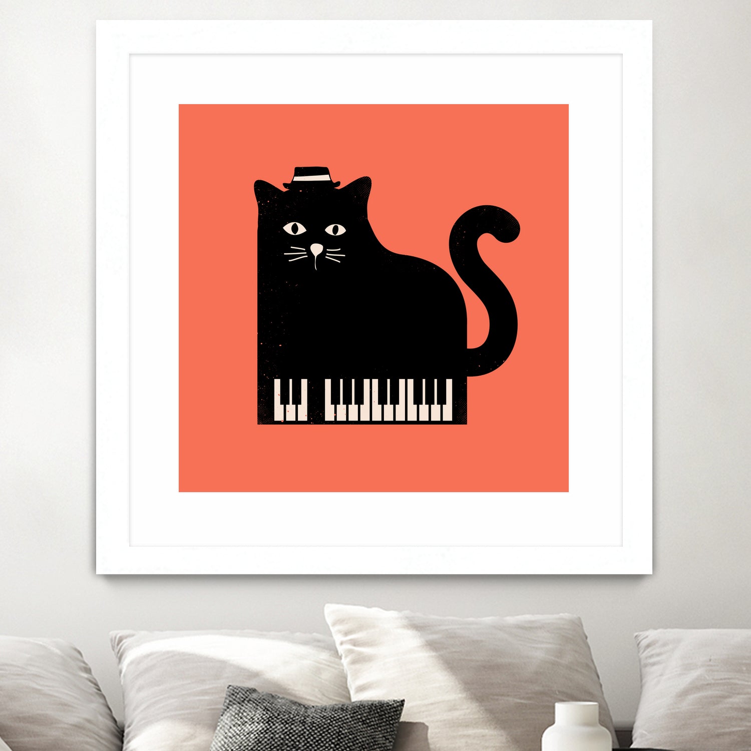 Cool Cat on Piano by Budi Satria Kompoi on GIANT ART - mixed media