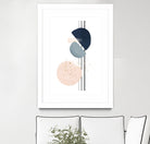 Abstract Study Blush and Navy Blue II by Studio North on GIANT ART - pink digital painting