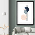 Abstract Study Blush and Navy Blue II by Studio North on GIANT ART - pink digital painting