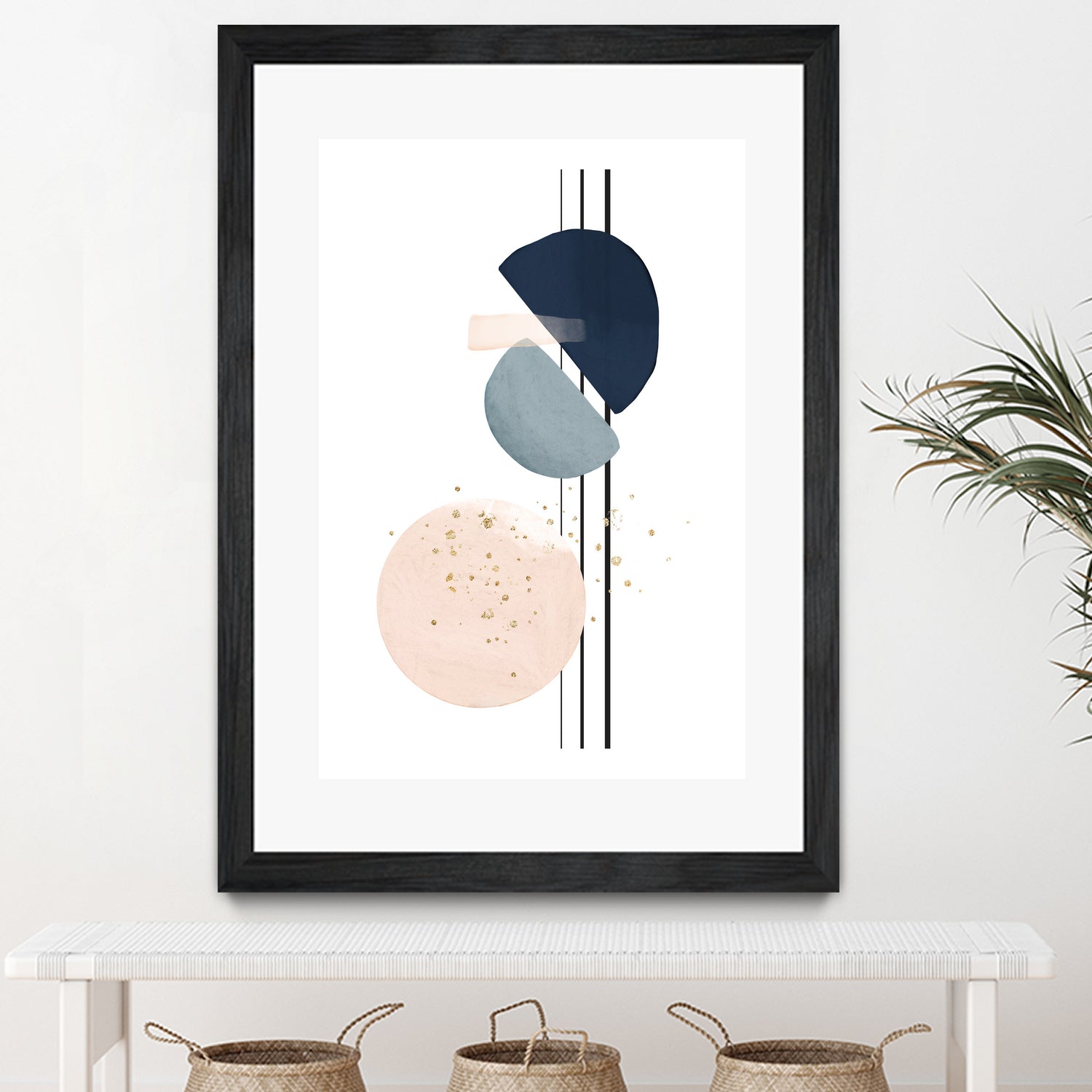 Abstract Study Blush and Navy Blue II by Studio North on GIANT ART - pink digital painting