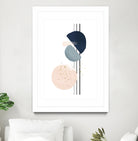 Abstract Study Blush and Navy Blue II by Studio North on GIANT ART - pink digital painting