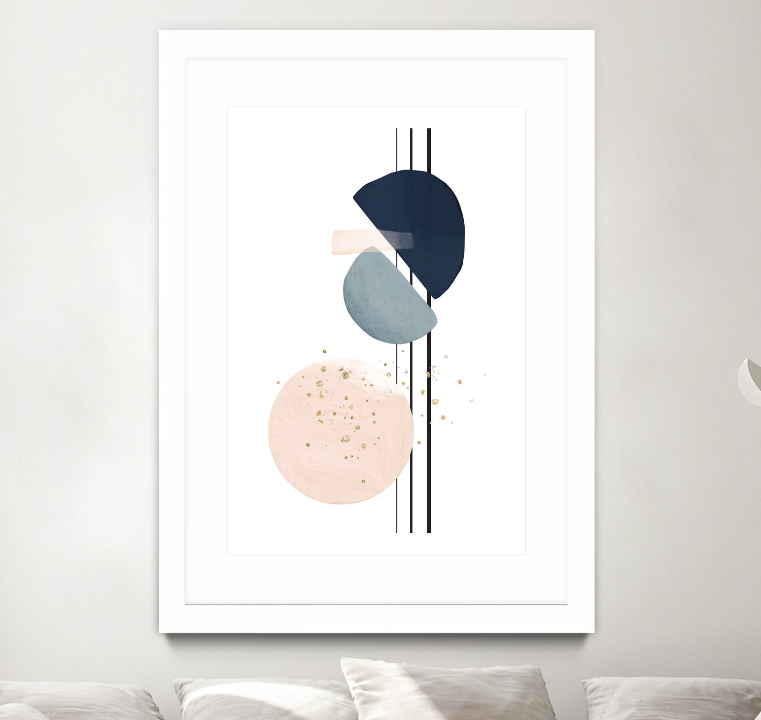 Abstract Study Blush and Navy Blue II by Studio North on GIANT ART - pink digital painting