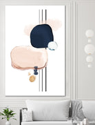 Abstract Study Blush and Navy Blue by Studio North on GIANT ART - pink digital painting