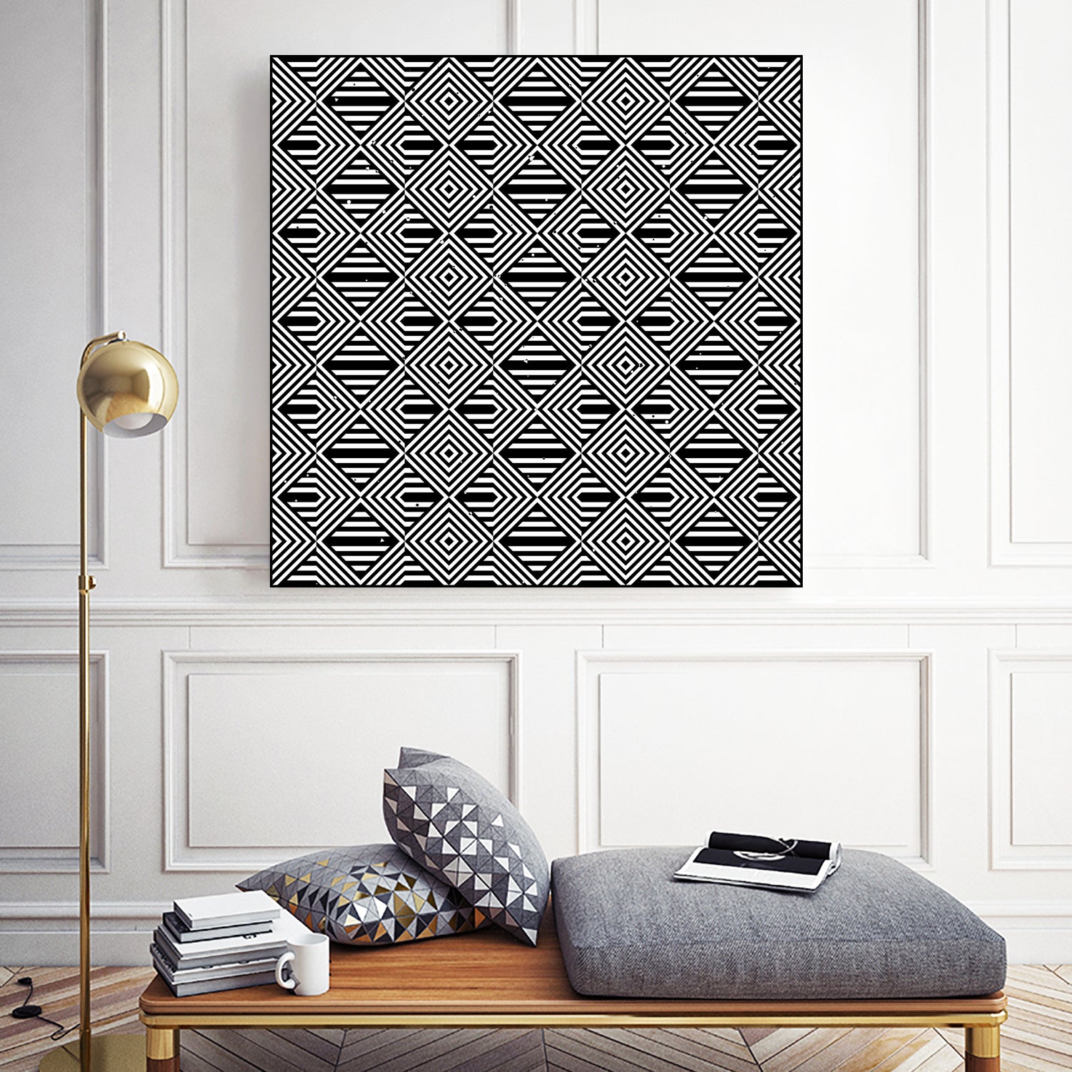 Pattern with striped lines by Divin Creador on GIANT ART - black vector illustration