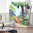 Fox in The Garden | Animals Wildlife Botanical Nature by Uma Gokhale on GIANT ART - orange digital painting