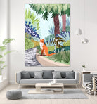 Fox in The Garden | Animals Wildlife Botanical Nature by Uma Gokhale on GIANT ART - orange digital painting