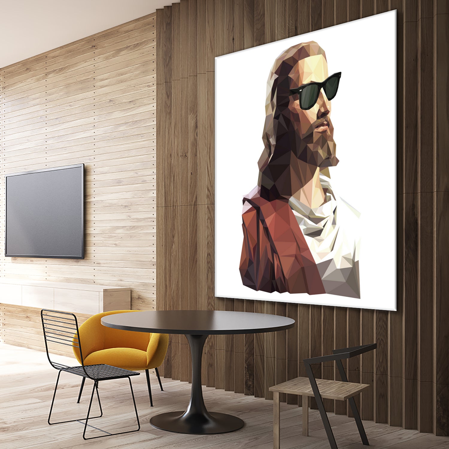 Jesus Born to be Cool by Gabriel Ruiz on GIANT ART - brown photo illustration