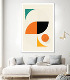 Mid Century Modern Abstract Pop, Retro Style by Studio North on GIANT ART - orange digital drawing