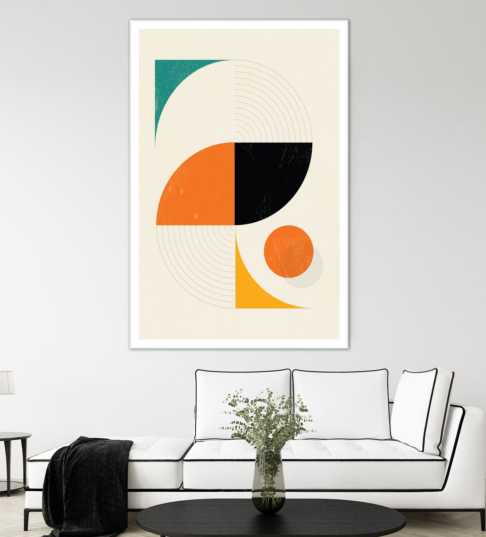 Mid Century Modern Abstract Pop, Retro Style by Studio North on GIANT ART - orange digital drawing