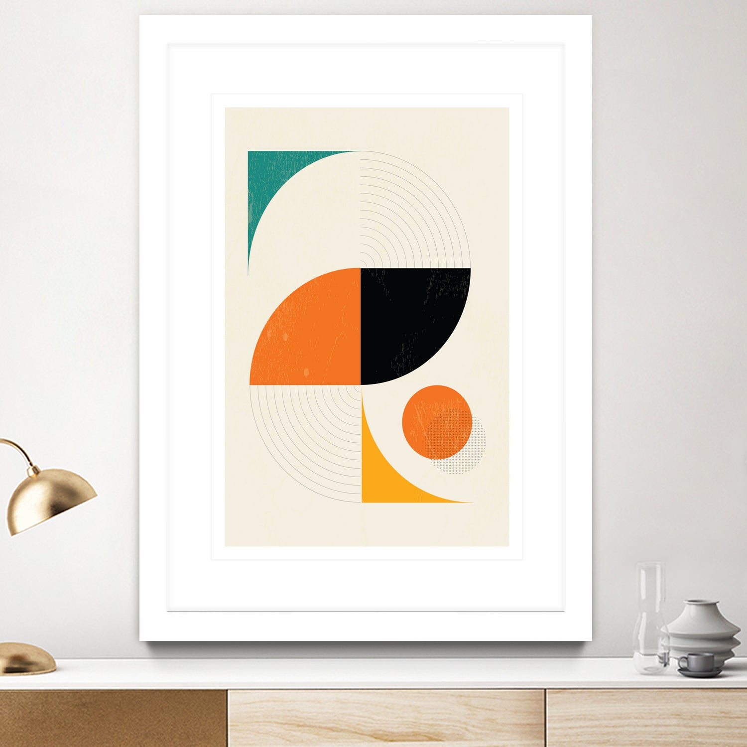 Mid Century Modern Abstract Pop, Retro Style by Studio North on GIANT ART - orange digital drawing