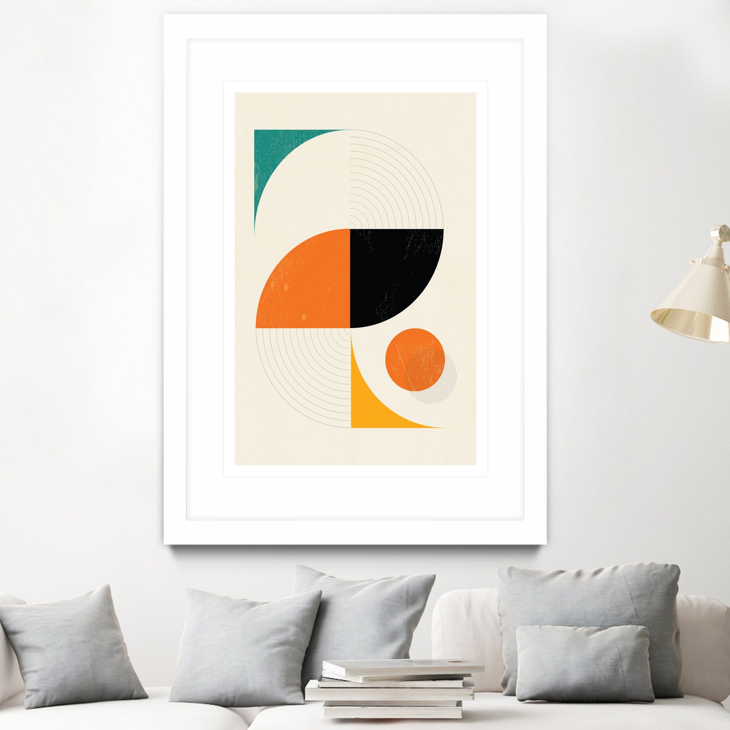 Mid Century Modern Abstract Pop, Retro Style by Studio North on GIANT ART - orange digital drawing