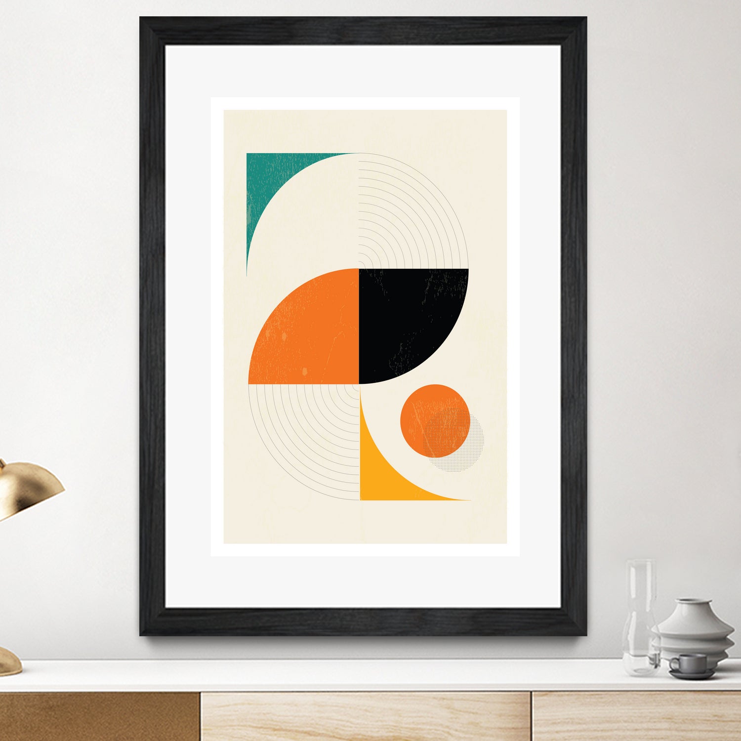 Mid Century Modern Abstract Pop, Retro Style by Studio North on GIANT ART - orange digital drawing