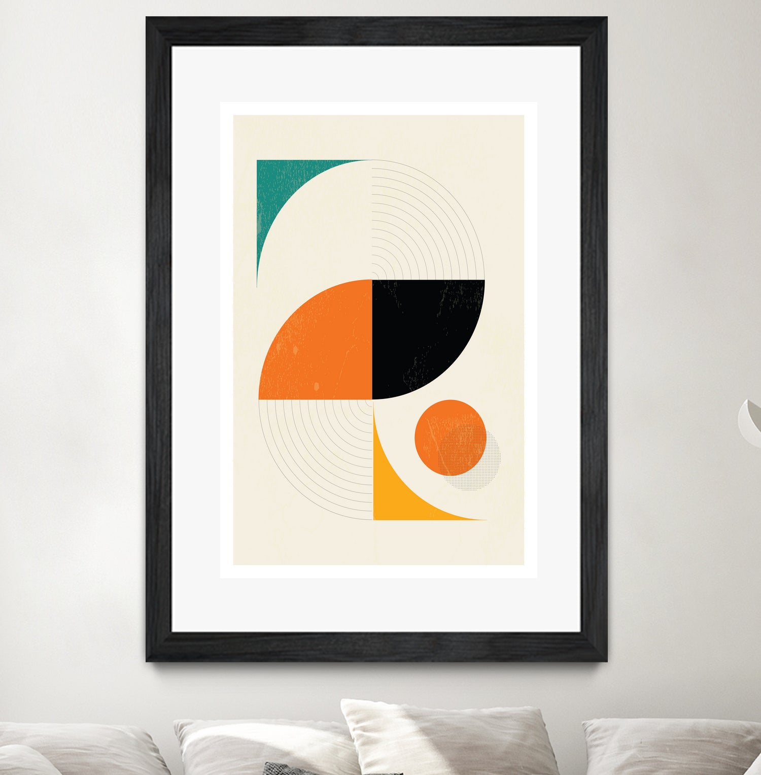 Mid Century Modern Abstract Pop, Retro Style by Studio North on GIANT ART - orange digital drawing