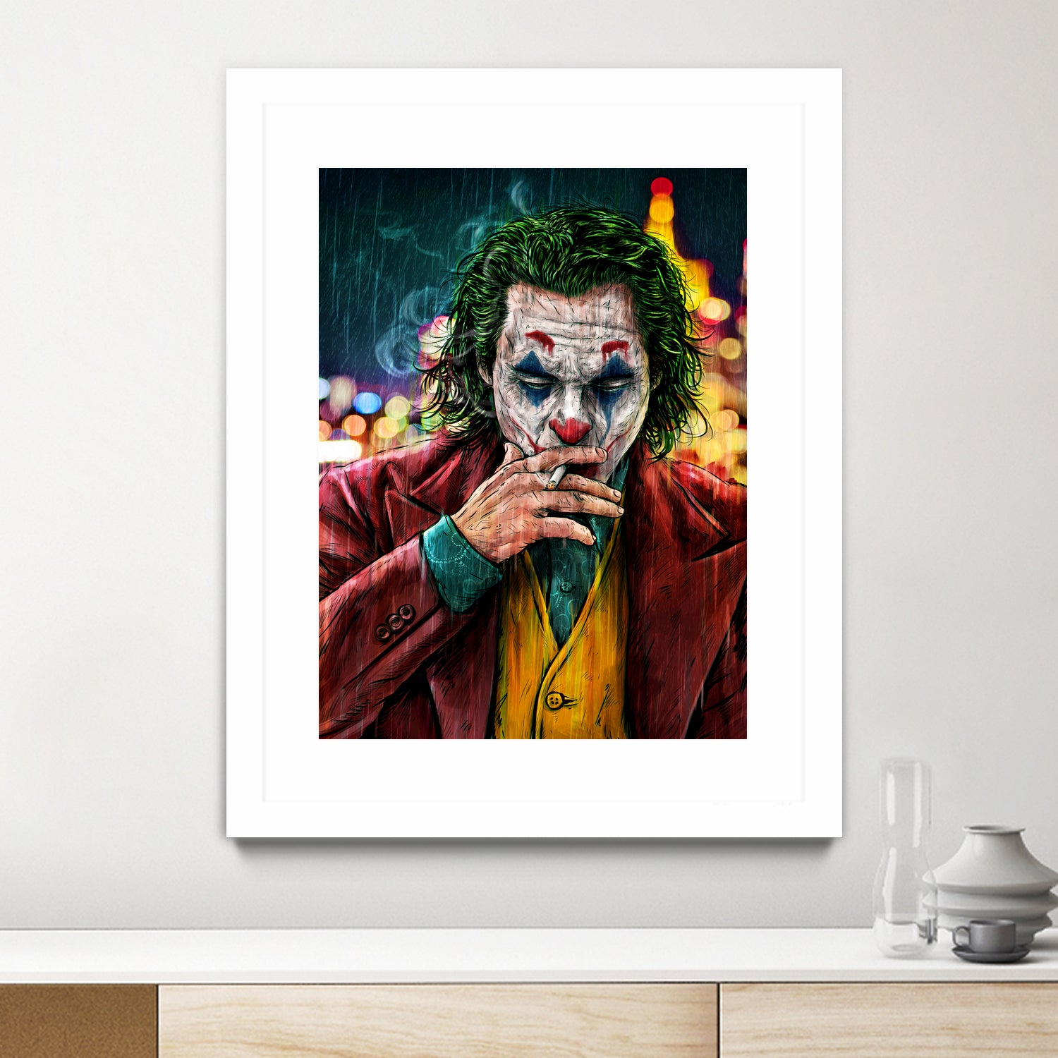 Smoking Joker Pt.1 by Arcadia Wiryawan on GIANT ART - red digital painting