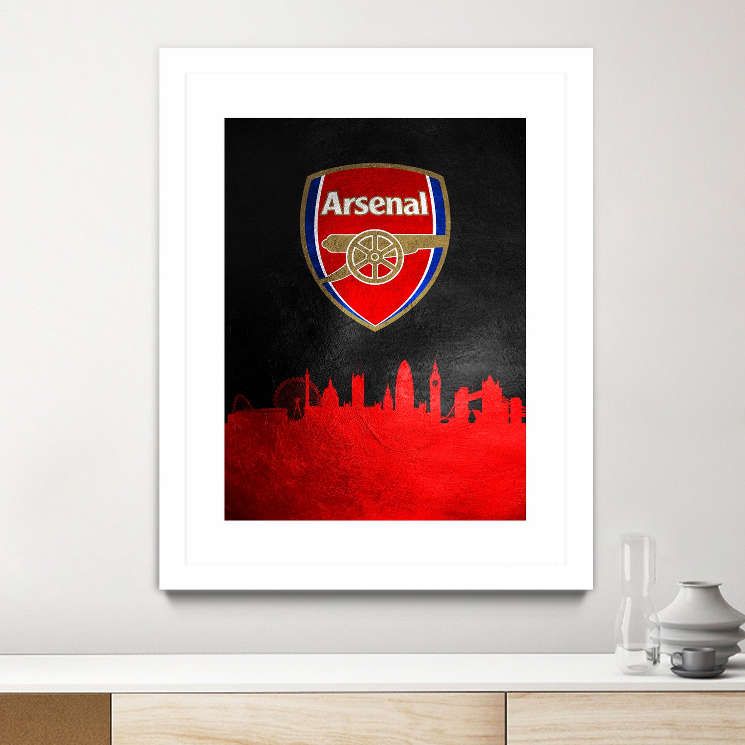 Arsenal FC Skyline by Adrian Baldovino on GIANT ART - red vector illustration