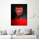 Arsenal FC Skyline by Adrian Baldovino on GIANT ART - red vector illustration