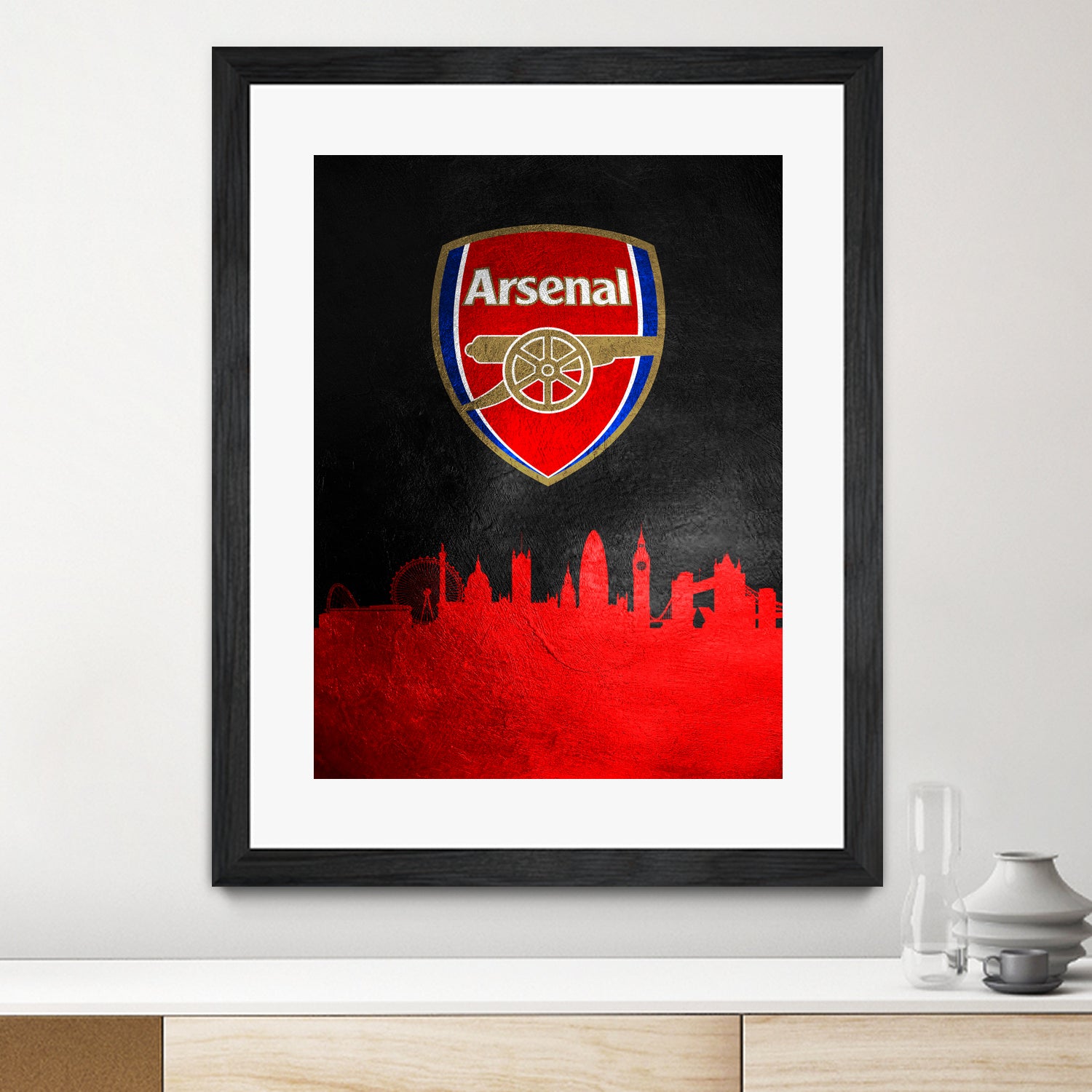 Arsenal FC Skyline by Adrian Baldovino on GIANT ART - red vector illustration