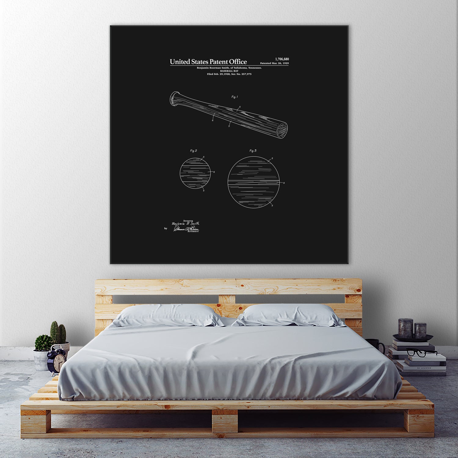 Baseball Bat Patent - Black by Finlay McNevin on GIANT ART - black typography