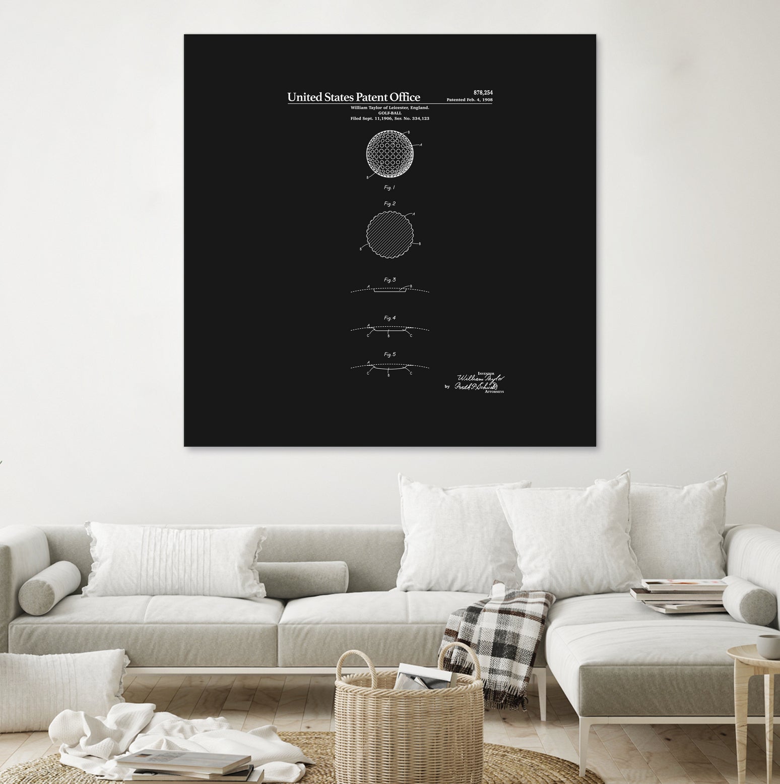 Golf Ball Patent - Black by Finlay McNevin on GIANT ART - black typography