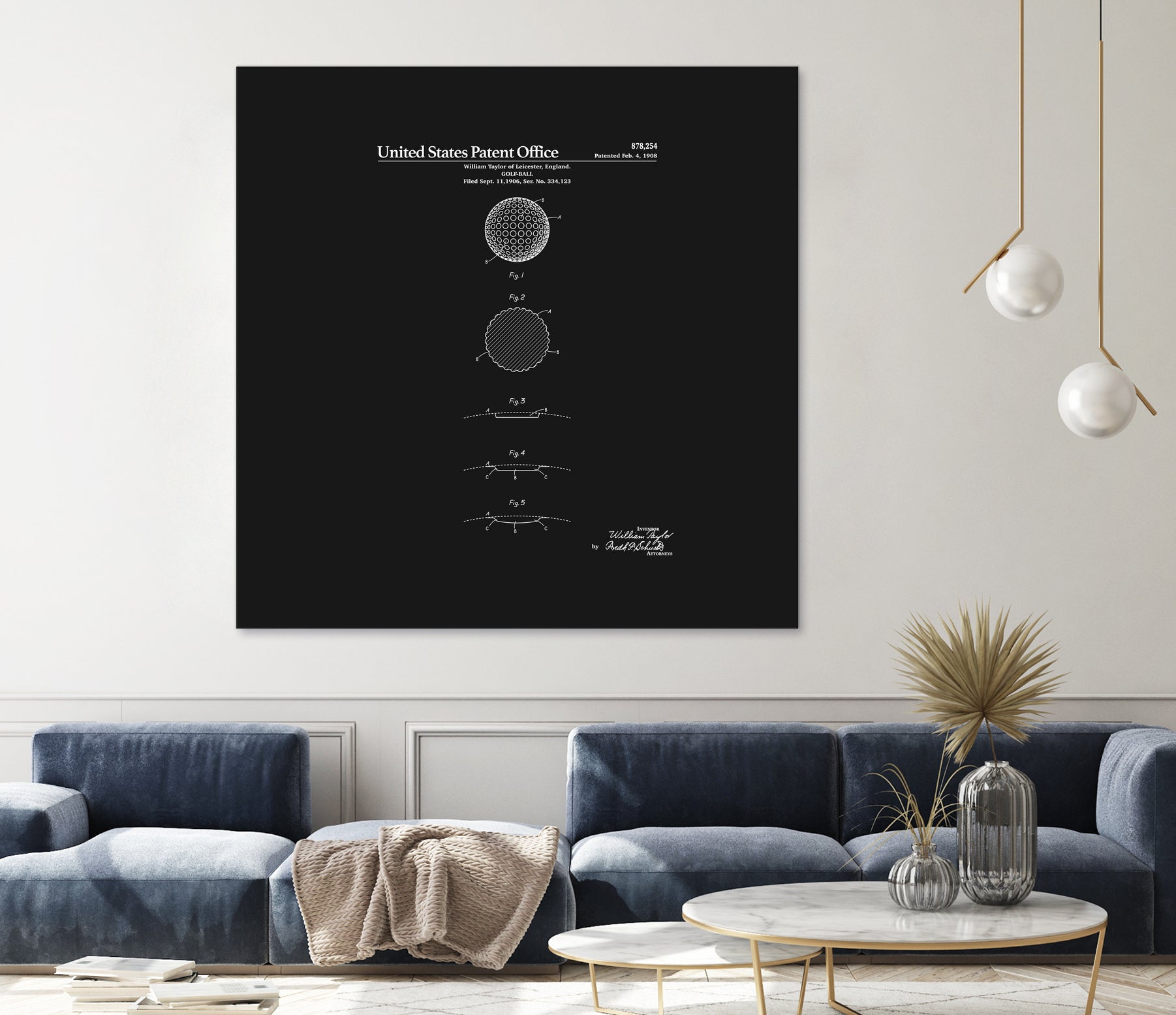 Golf Ball Patent - Black by Finlay McNevin on GIANT ART - black typography