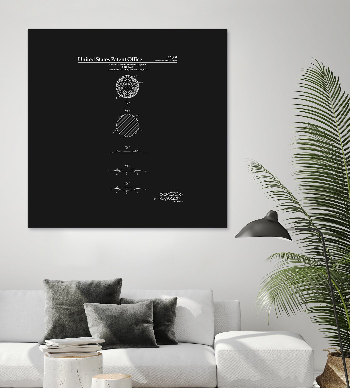 Golf Ball Patent - Black by Finlay McNevin on GIANT ART - black typography