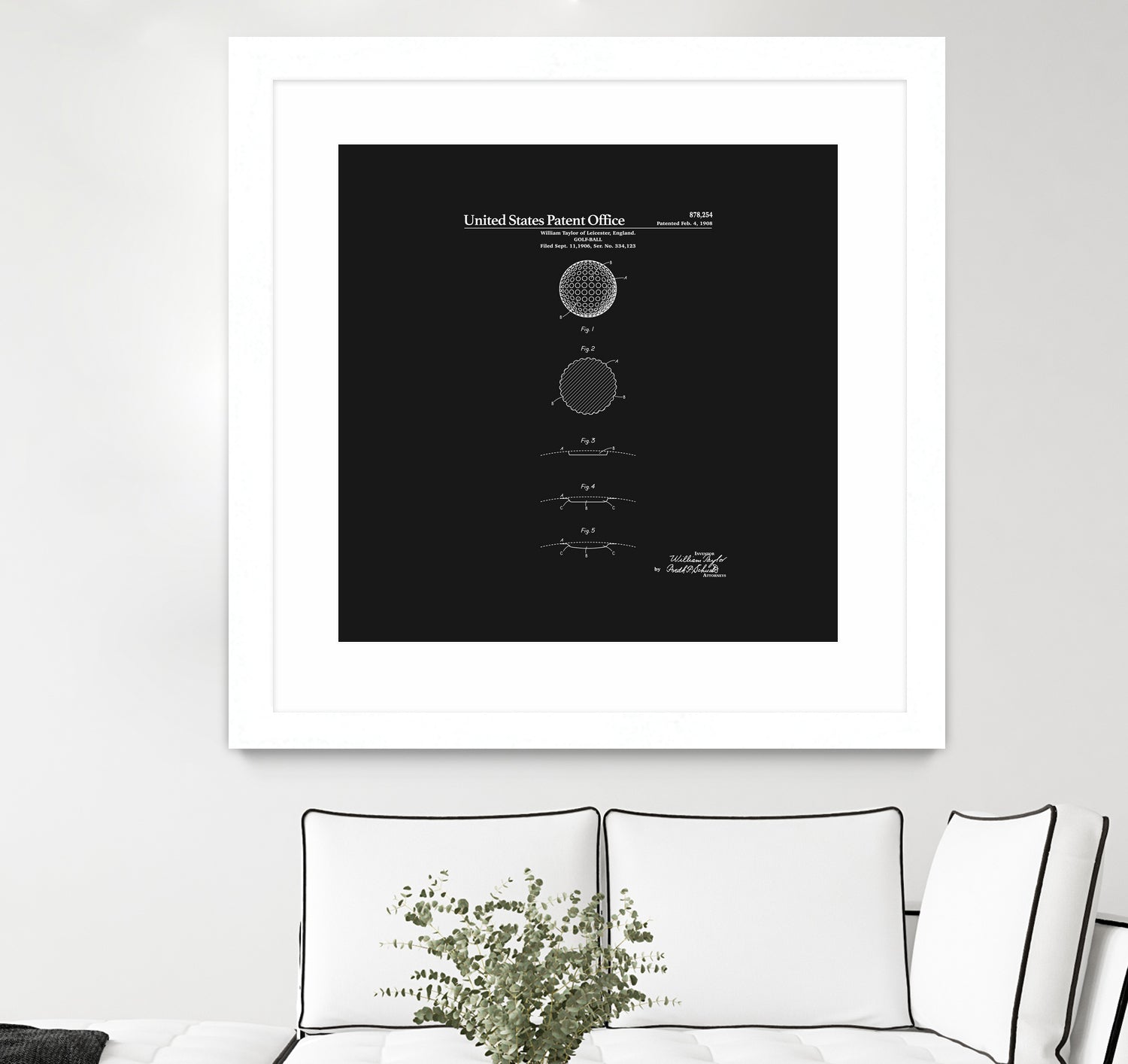 Golf Ball Patent - Black by Finlay McNevin on GIANT ART - black typography