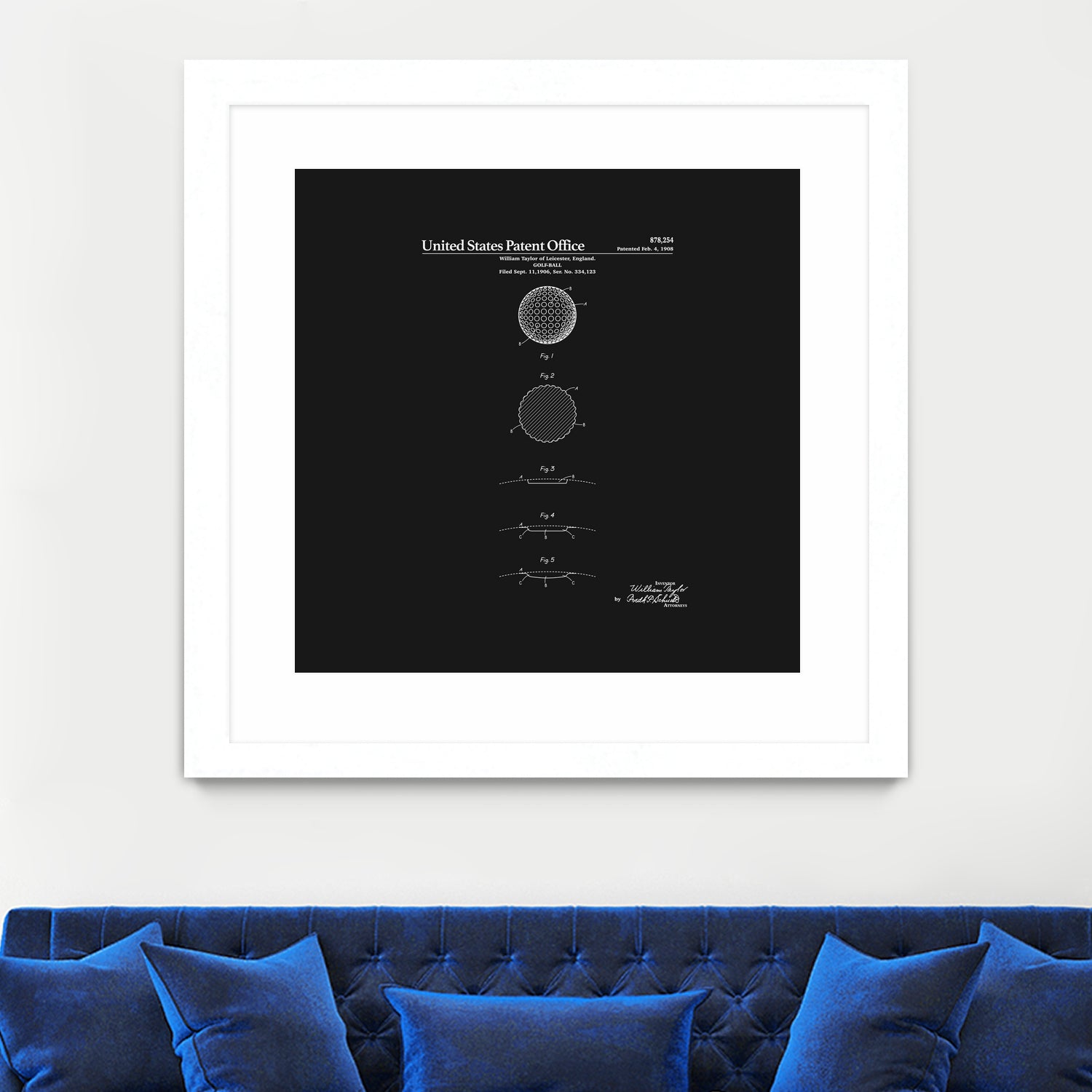 Golf Ball Patent - Black by Finlay McNevin on GIANT ART - black typography