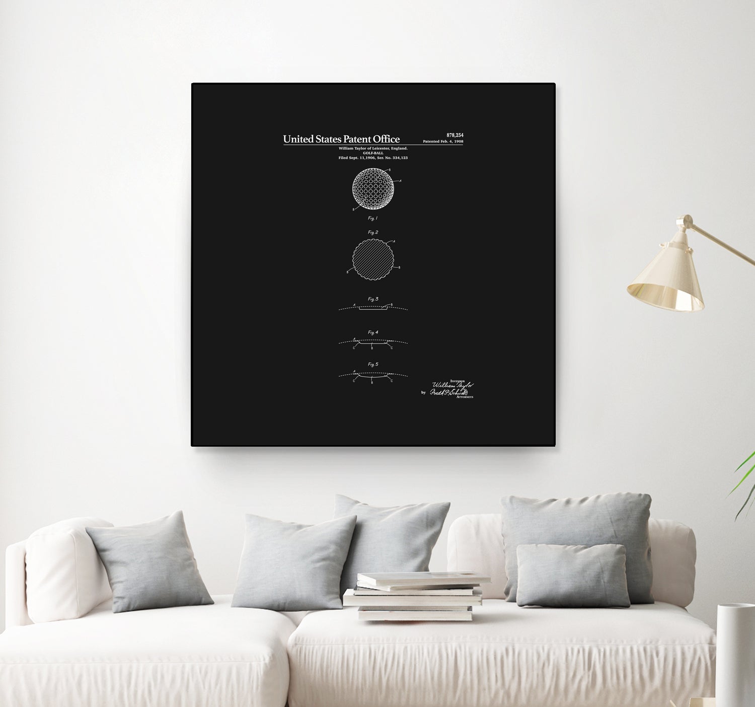 Golf Ball Patent - Black by Finlay McNevin on GIANT ART - black typography