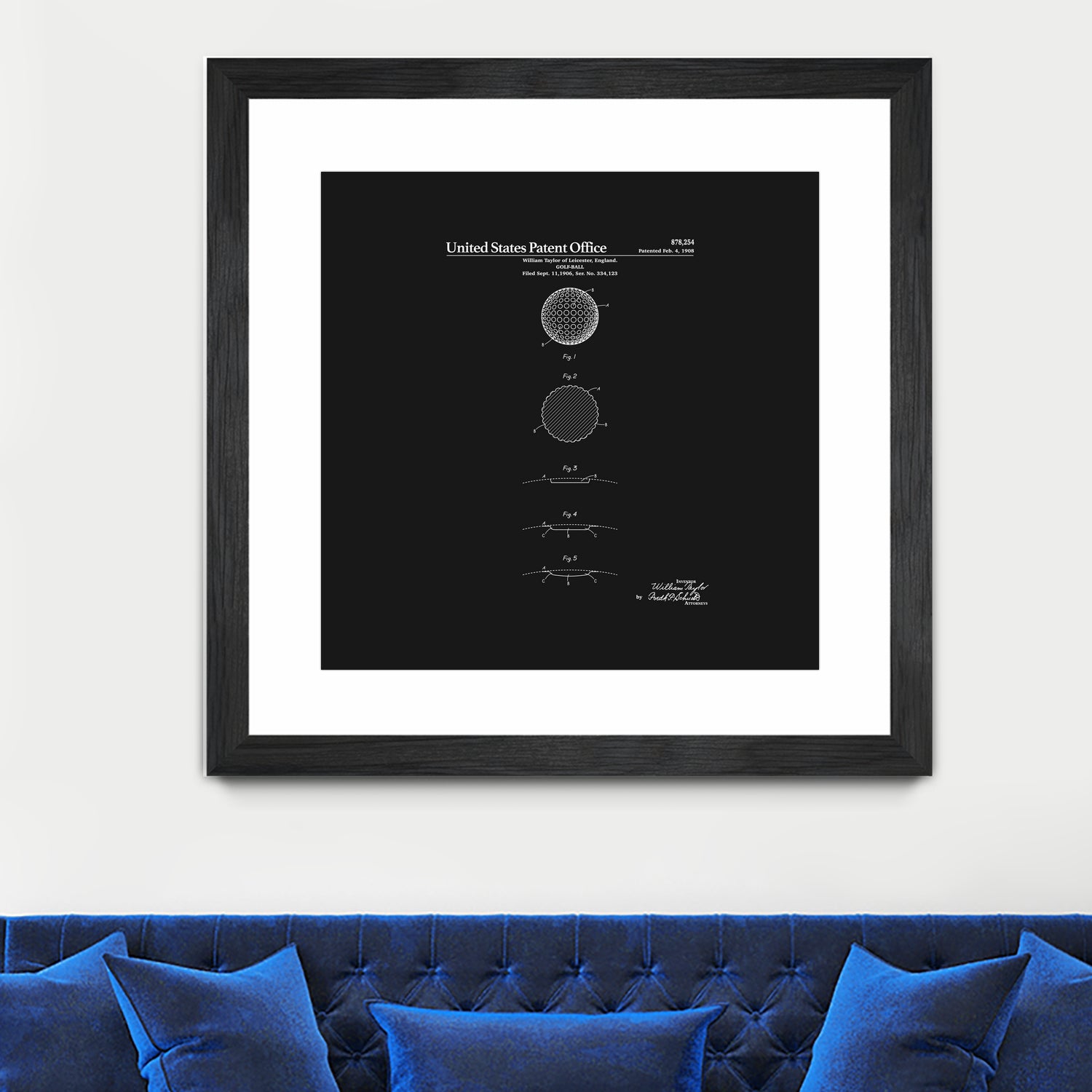 Golf Ball Patent - Black by Finlay McNevin on GIANT ART - black typography