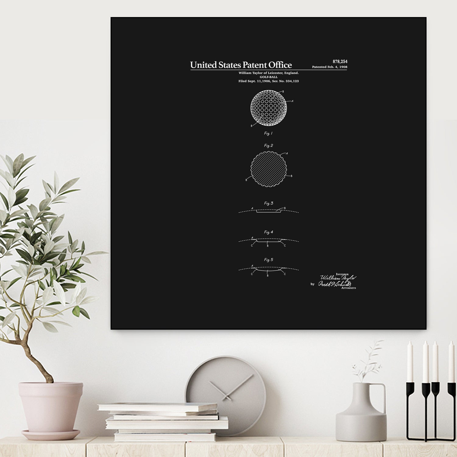 Golf Ball Patent - Black by Finlay McNevin on GIANT ART - black typography