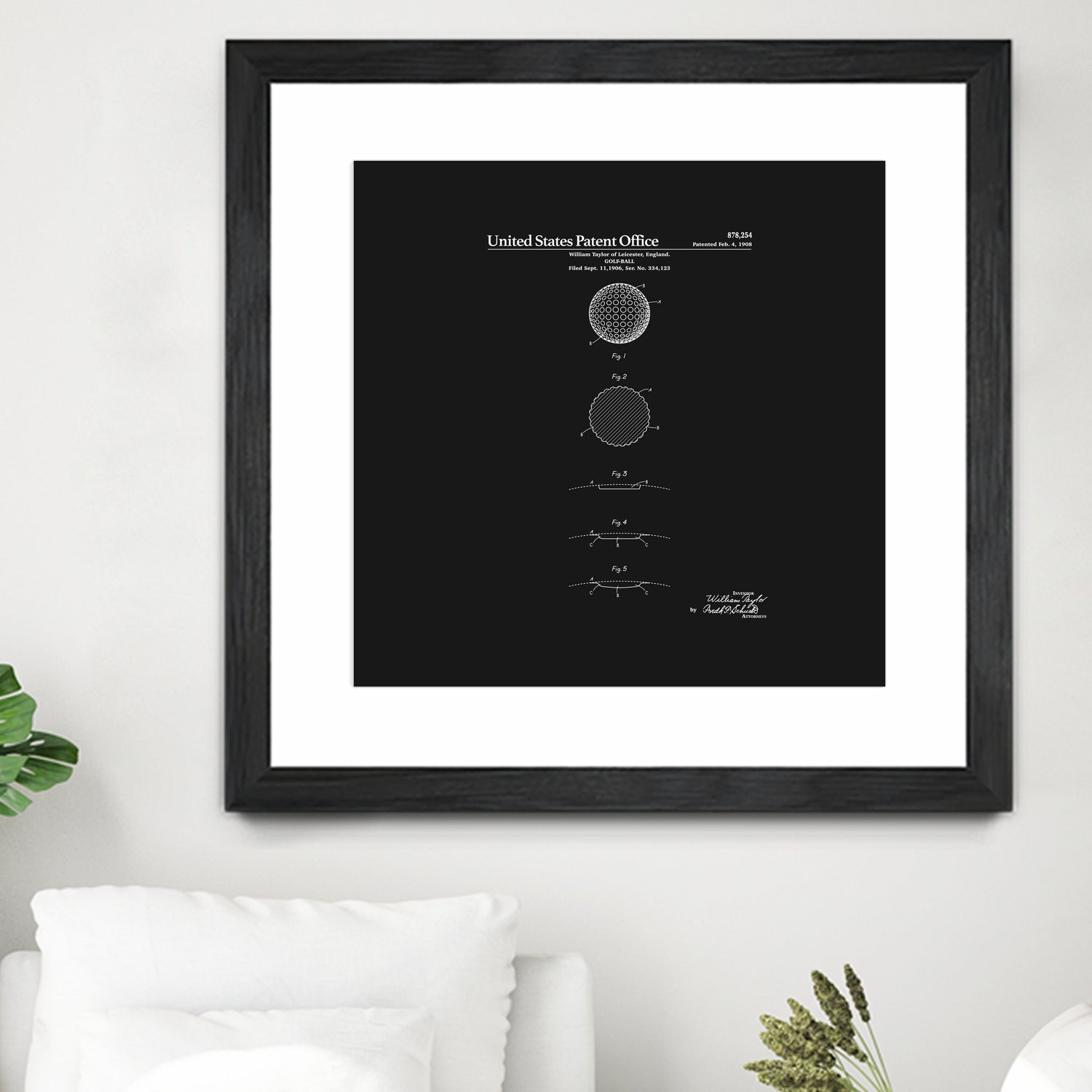 Golf Ball Patent - Black by Finlay McNevin on GIANT ART - black typography