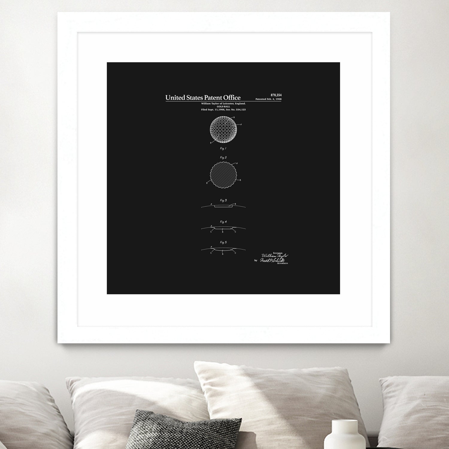 Golf Ball Patent - Black by Finlay McNevin on GIANT ART - black typography