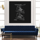 Hockey Skate Patent - Black by Finlay McNevin on GIANT ART - black typography