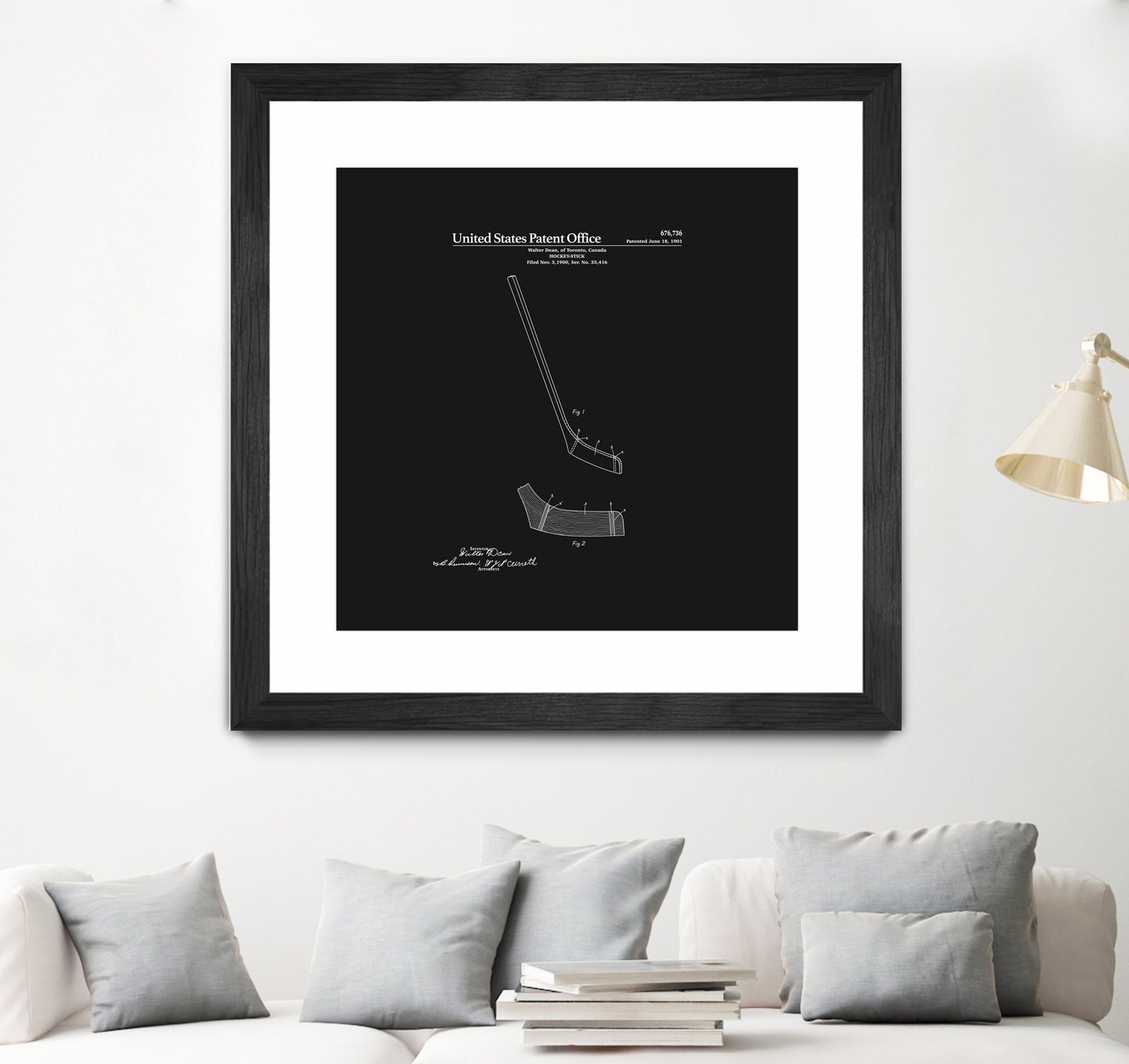 Hockey Stick Patent - Black by Finlay McNevin on GIANT ART - black typography