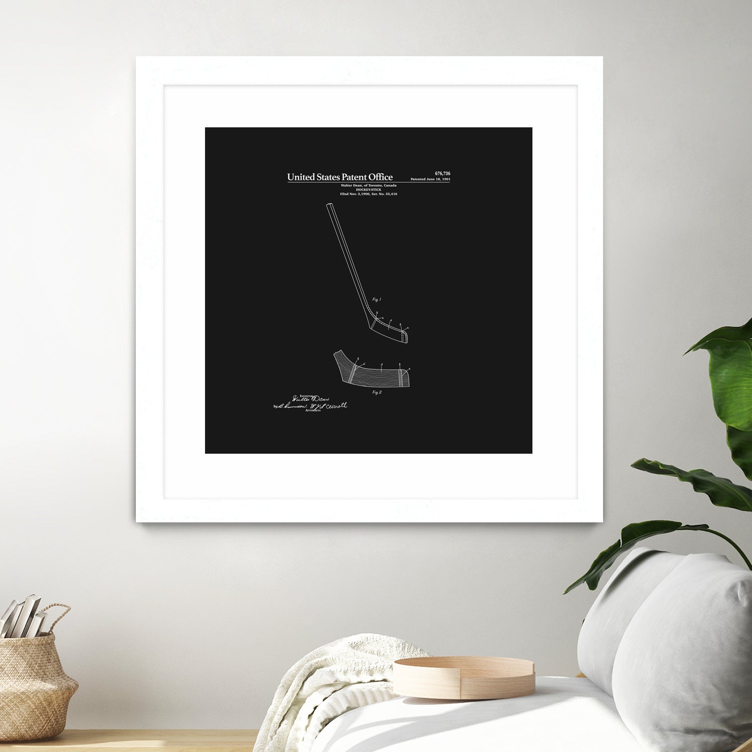 Hockey Stick Patent - Black by Finlay McNevin on GIANT ART - black typography