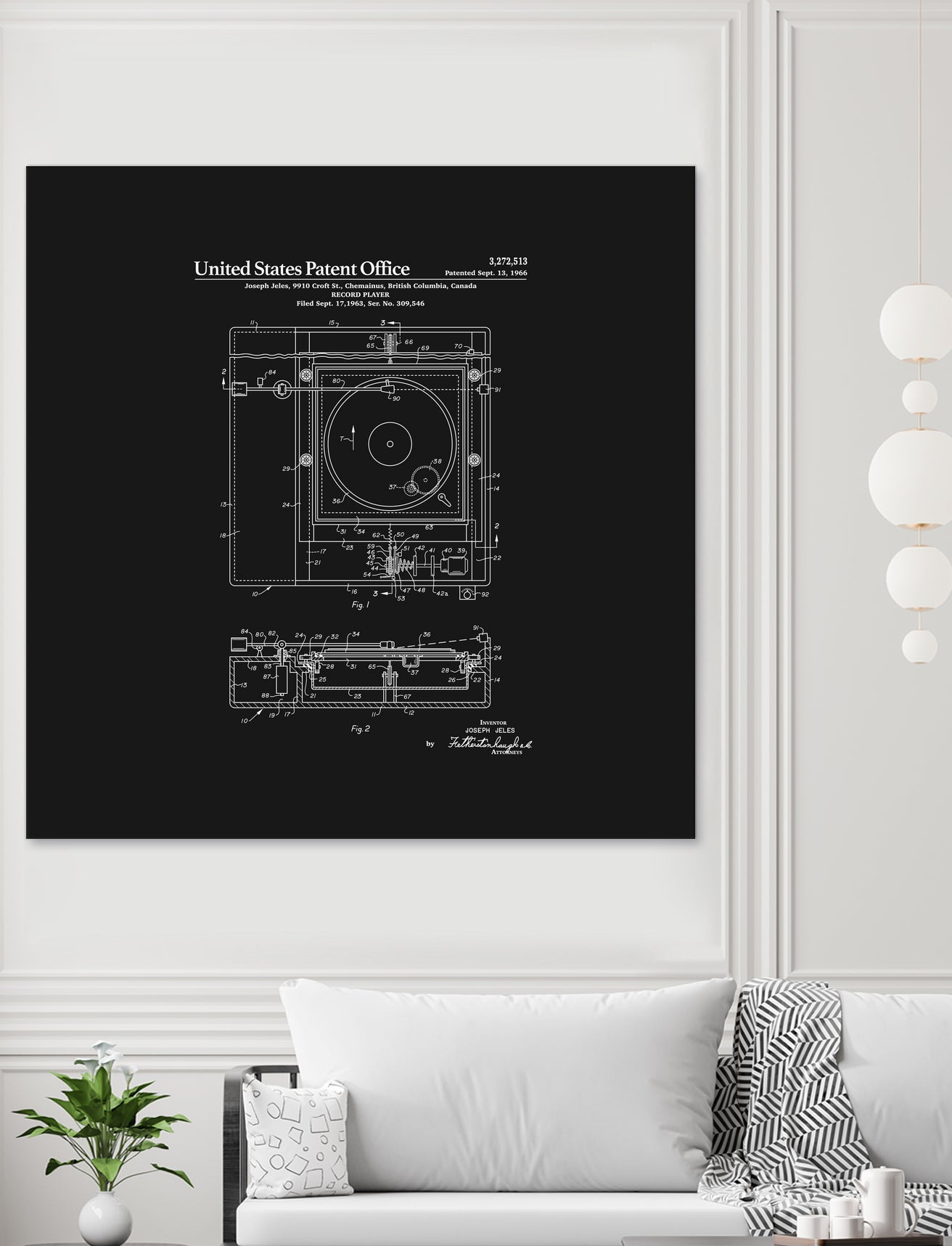 Record Player Patent - Black by Finlay McNevin on GIANT ART - black typography