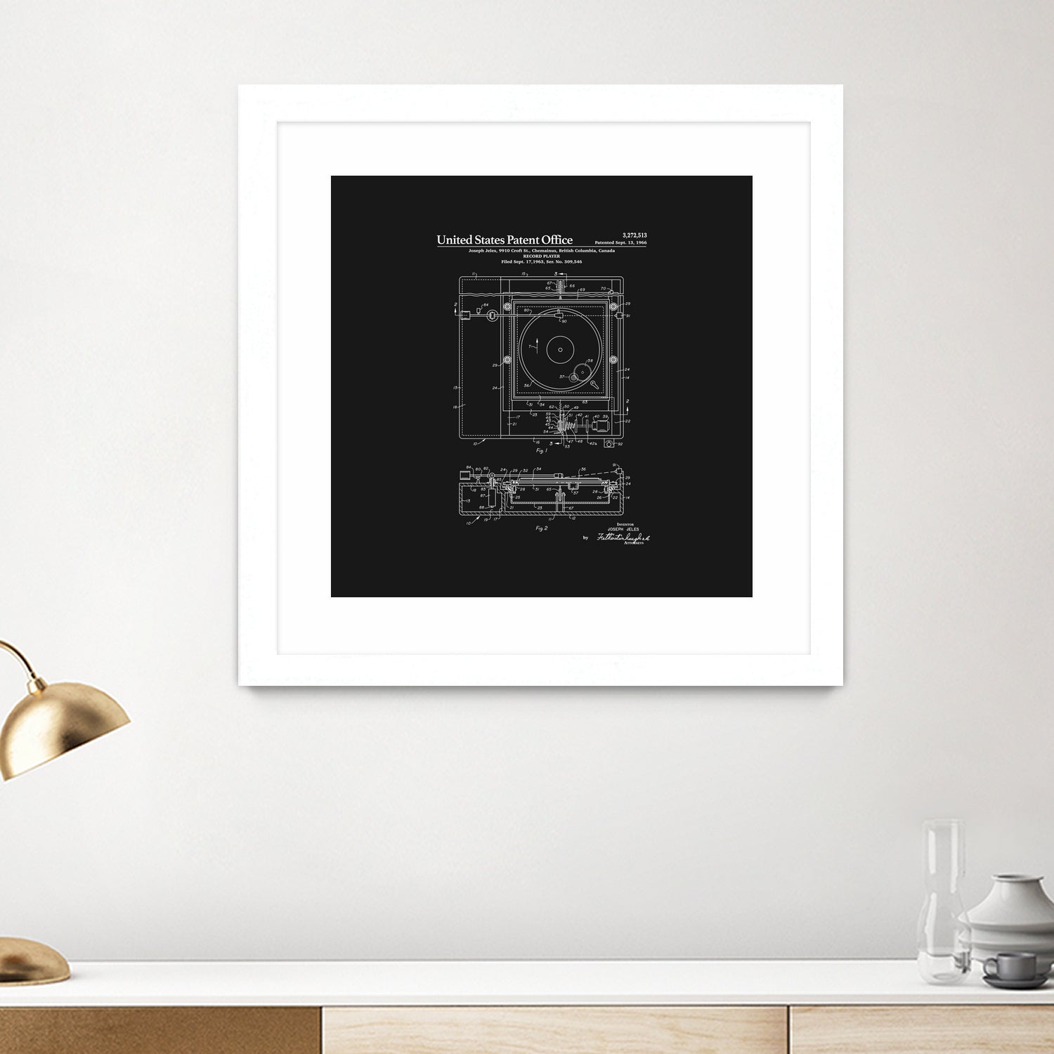 Record Player Patent - Black by Finlay McNevin on GIANT ART - black typography