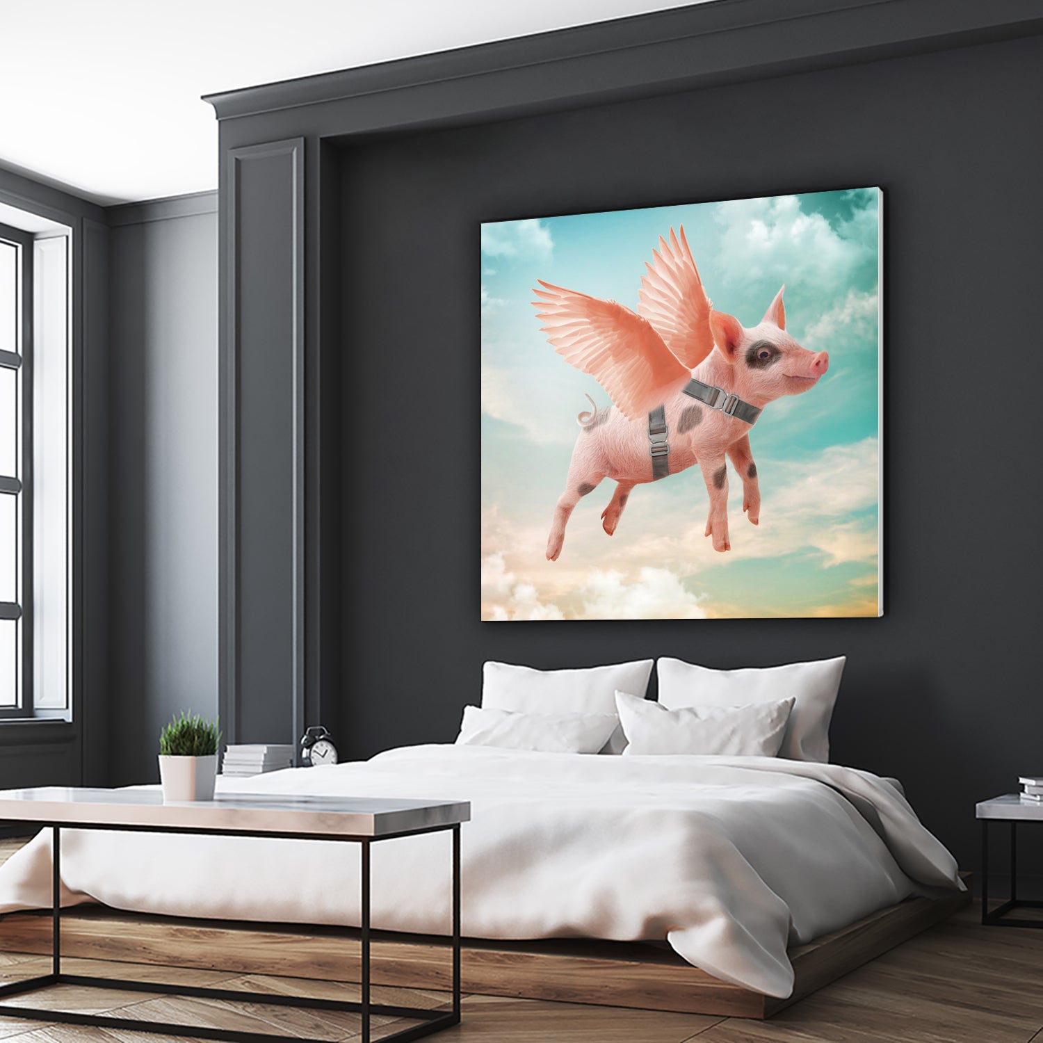 Little pig Can Fly by Vin Zzep on GIANT ART - white photo illustration