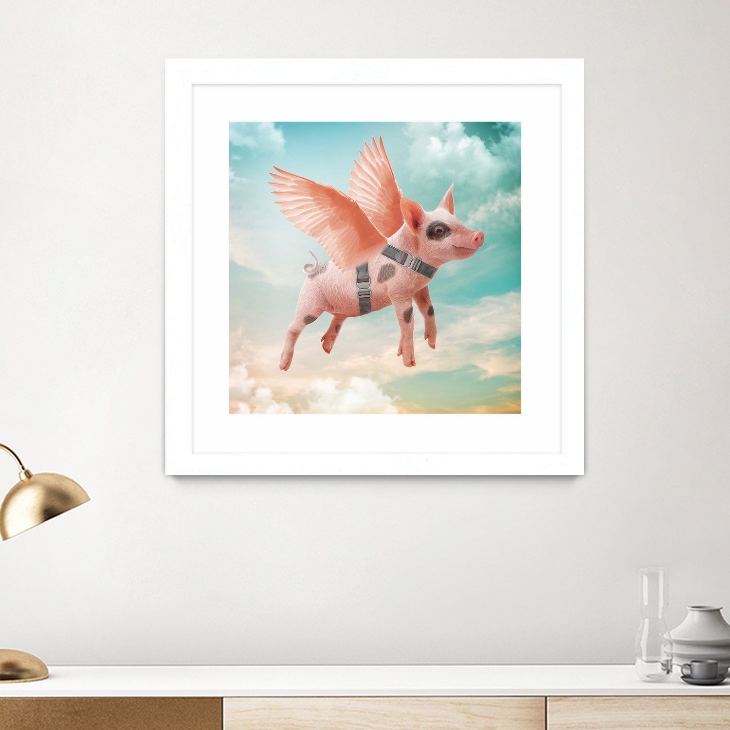 Little pig Can Fly by Vin Zzep on GIANT ART - white photo illustration