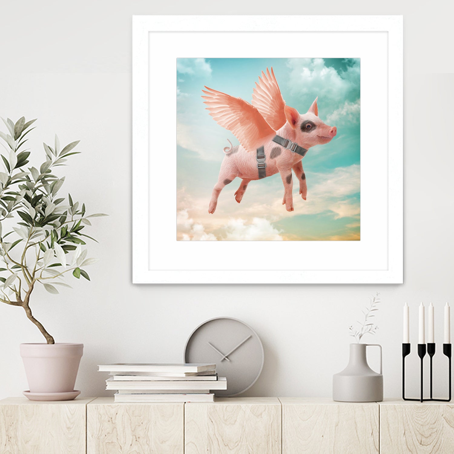 Little pig Can Fly by Vin Zzep on GIANT ART - white photo illustration