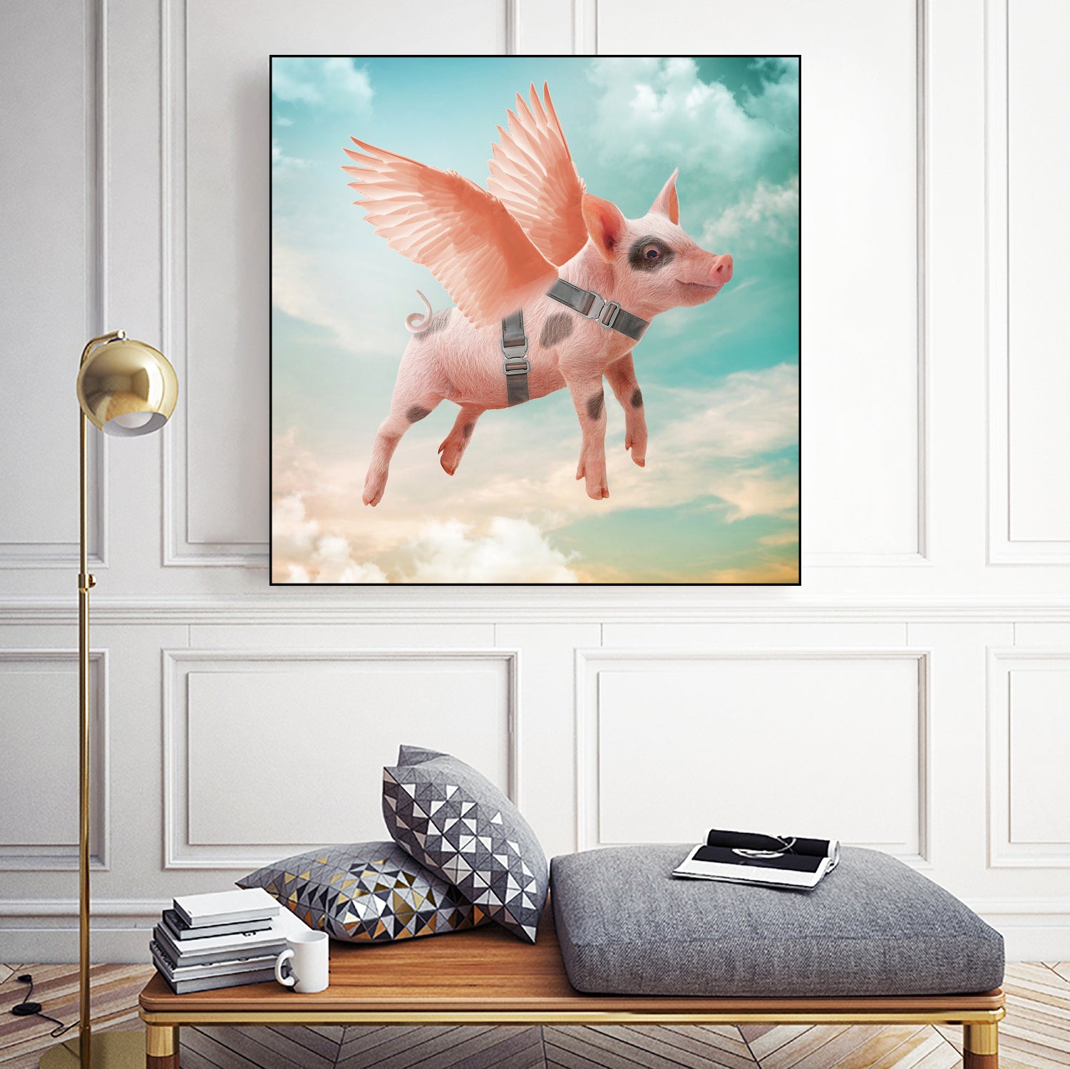 Little pig Can Fly by Vin Zzep on GIANT ART - white photo illustration