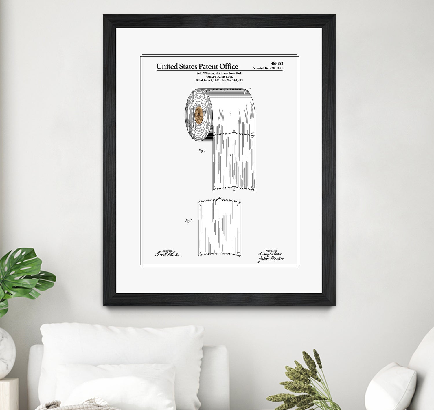 Toilet Paper Roll Patent by Finlay McNevin on GIANT ART - white typography